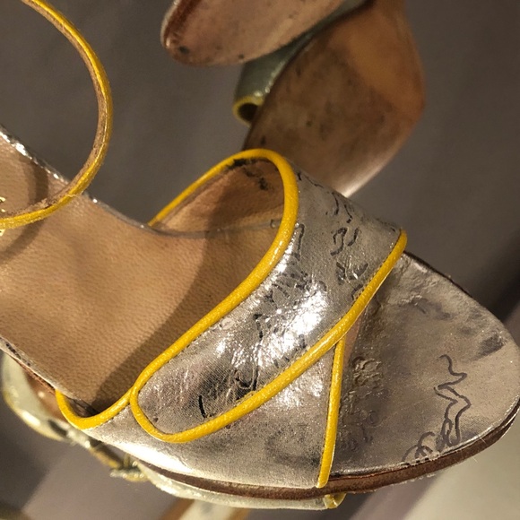 Real Tango shoes Aurora Lubiz silver yellow Hand Made in Buenos Aires 34 4 - Picture 6 of 10